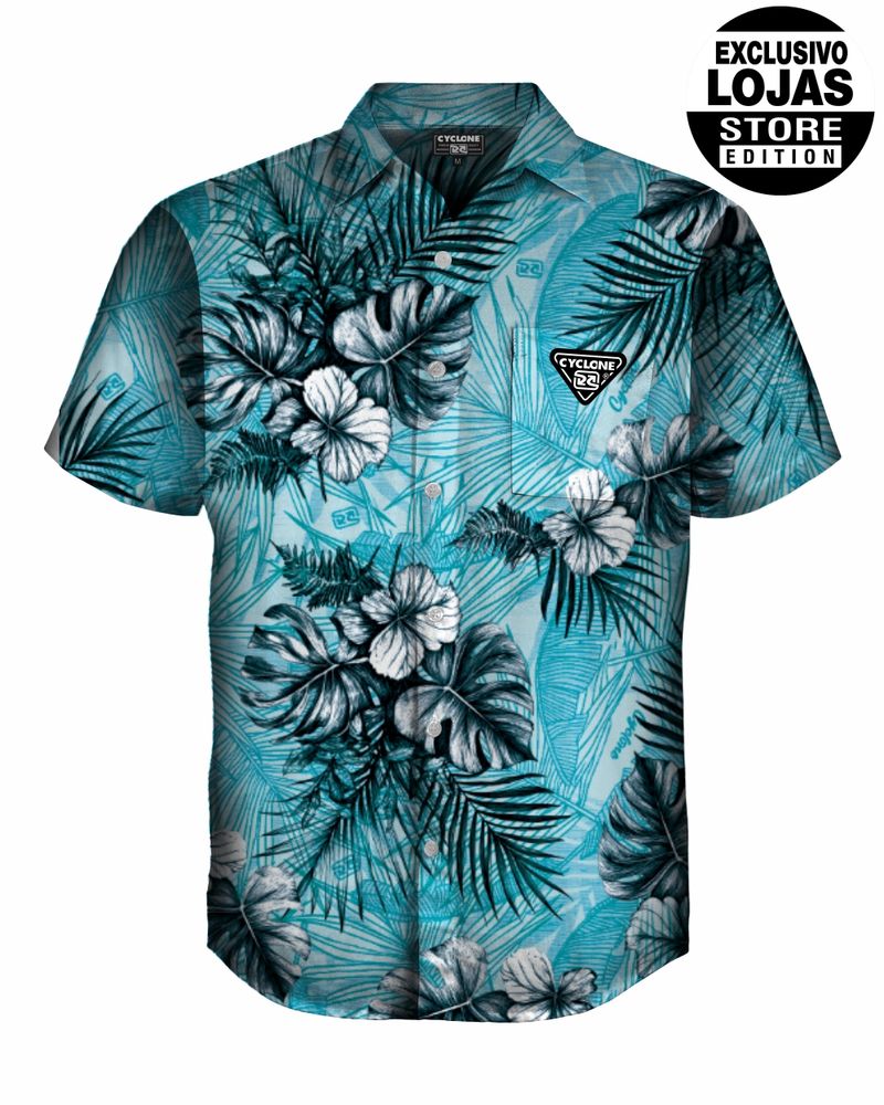 camisa cyclone tecido premium hawaiian white azul -1-