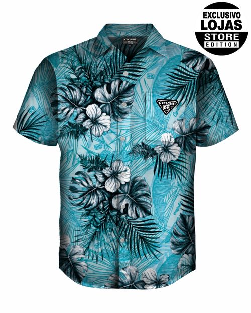 Camisa Cyclone Tecido Premium Hawaiian White