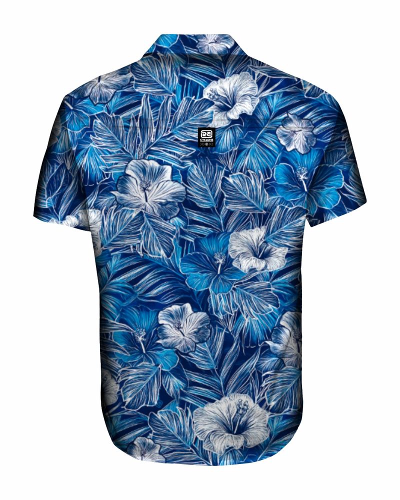 camisa cyclone tecido premium floral gothic azul -2-