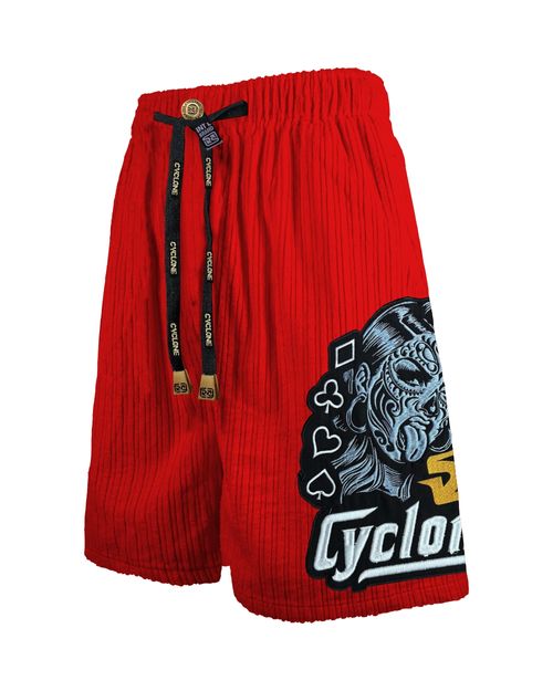 Bermuda Cyclone Veludo Relax Skull Mask - VERMELHO