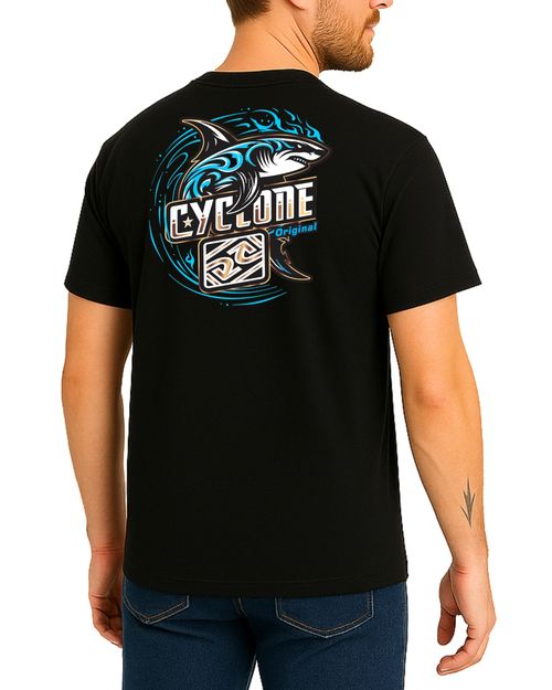 Camisa Cyclone Tribal Shark Metal - PRETO