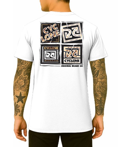 Camisa Cyclone Collage Metal - BRANCO
