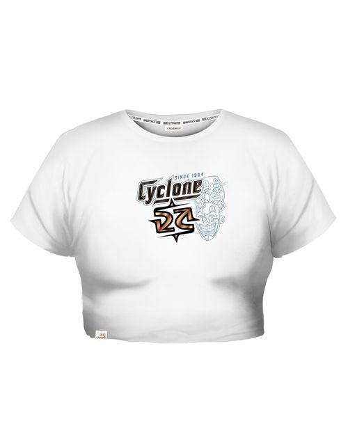 Baby Look Cyclone Cropped Skull Mask Metal