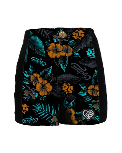 Short Feminino Cyclone Veludo Hawaiian Garden Light