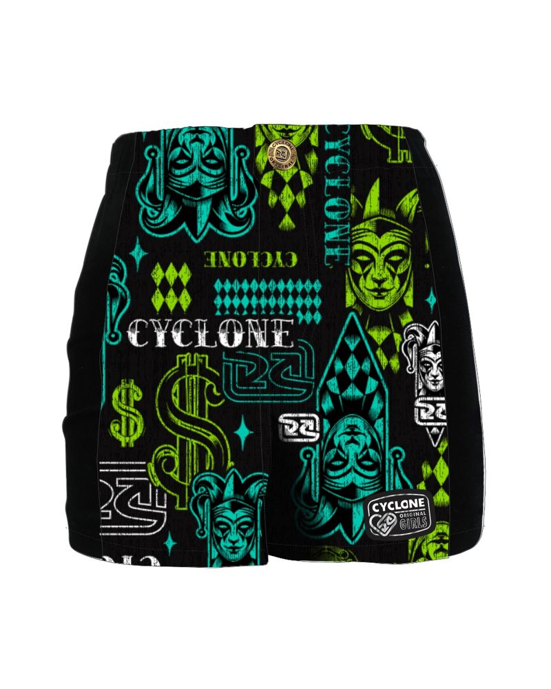 Short-Feminino-Cyclone-Veludo-Cash-Joker-Light-preto-verde--2-