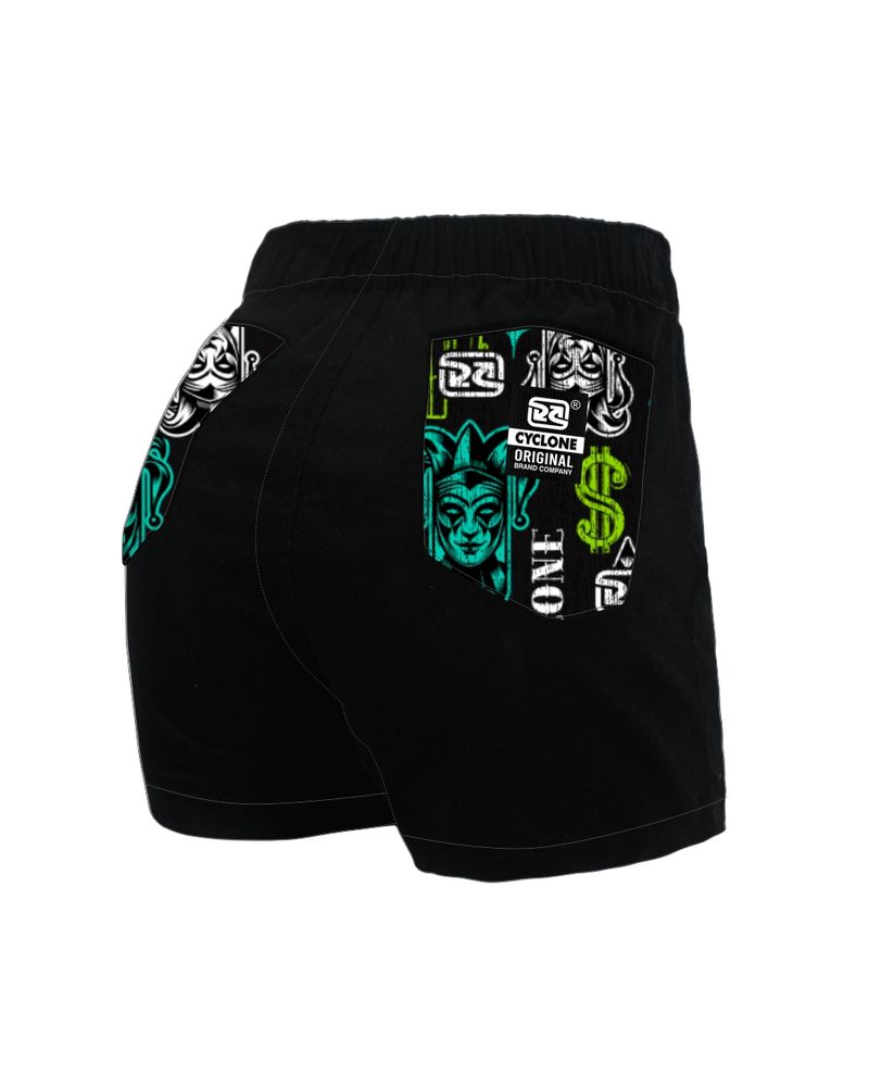 Short-Feminino-Cyclone-Veludo-Cash-Joker-Light-preto-verde--3-