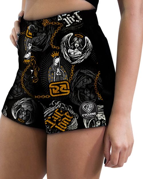 Short Feminino Cyclone Veludo Prayer Light
