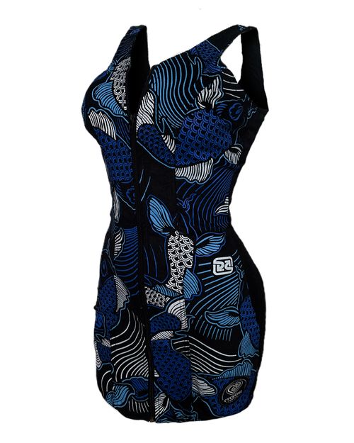 Vestido Cyclone Veludo Zip Oriental Symbol Light