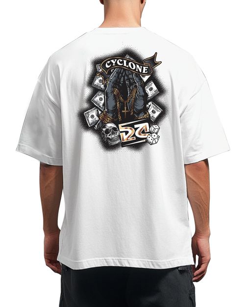 Camisa Cyclone Oversized Skull Gold Metal