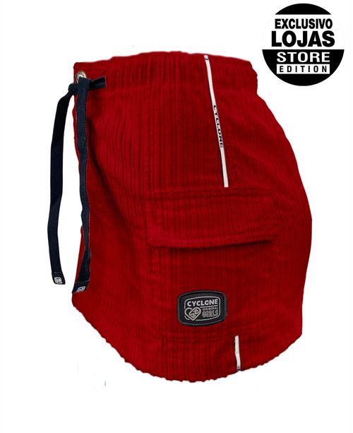 Saia Cyclone Veludo Relax Cargo Pocket Vivo Heavy - VERMELHO