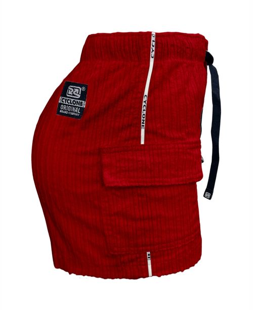 Saia Cyclone Veludo Relax Cargo Pocket Vivo Heavy - VERMELHO