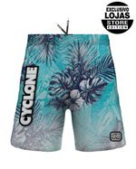 short cyclone longo premium stretch hawaiian white azul -1-