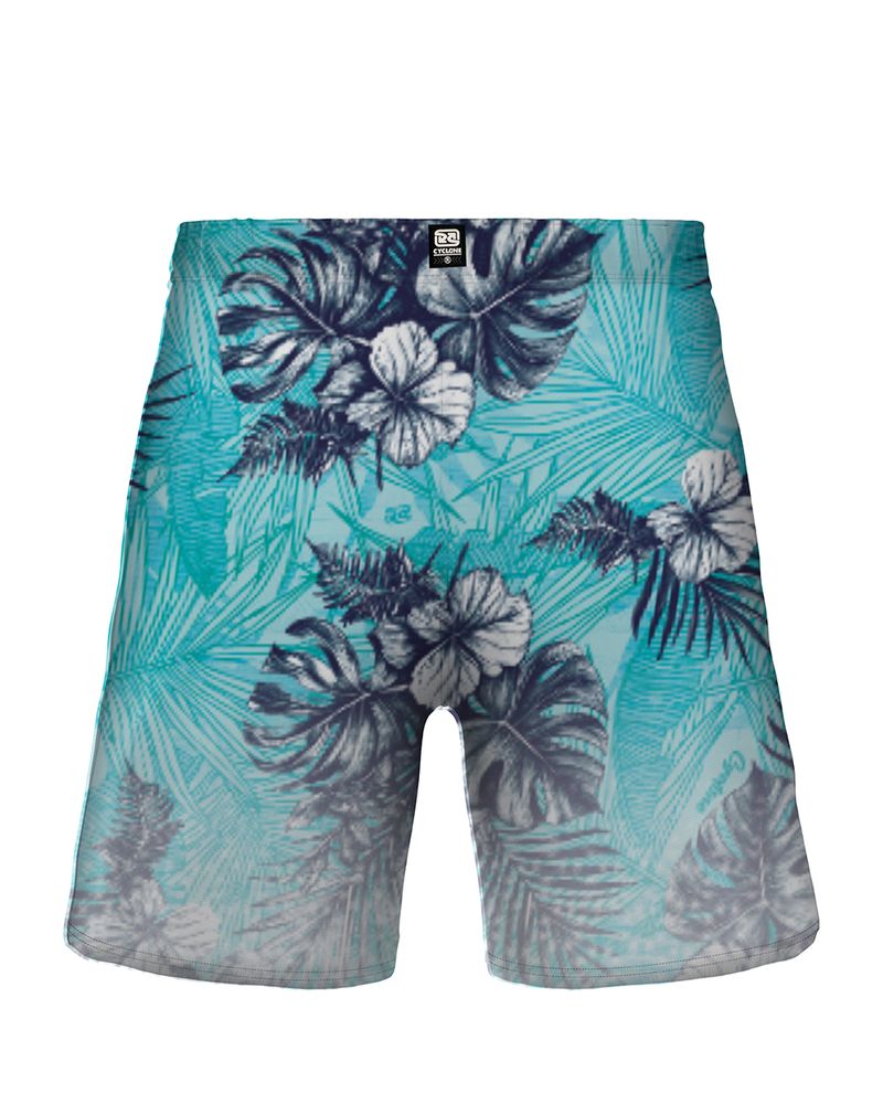 short cyclone longo premium stretch hawaiian white azul -2-