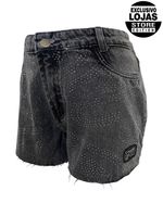 short feminino cyclone jeans black shine -1-