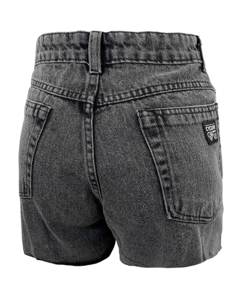 short feminino cyclone jeans black shine -5-