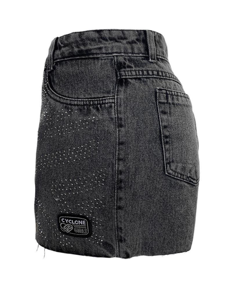 short feminino cyclone jeans black shine -4-