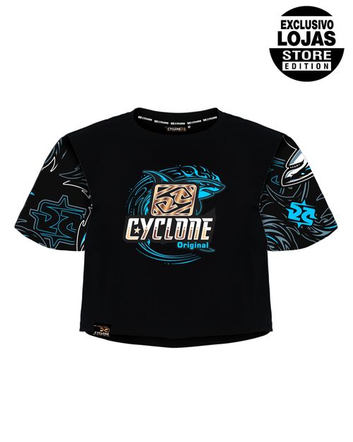 Blusa Cyclone Dif Cropped Tribal Shark