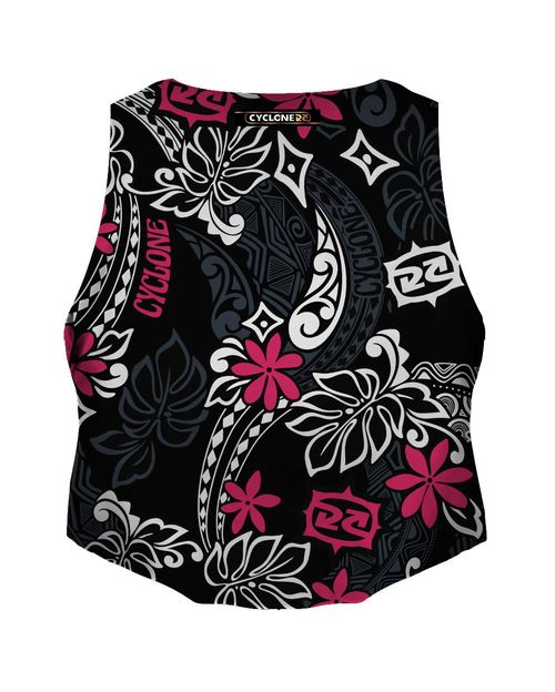 Regata Feminina Cyclone Cropped Full Hawaiian Flowers