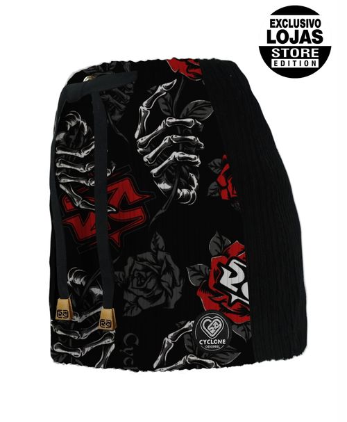 Saia Cyclone Veludo Skull Roses Heavy
