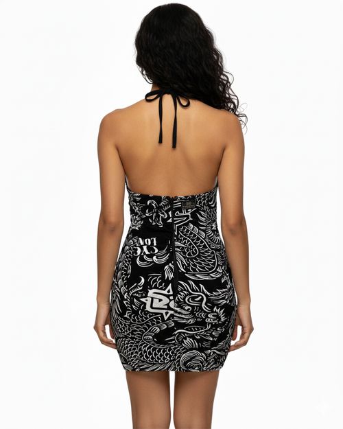 Vestido Cyclone Veludo Tattoo Oriental