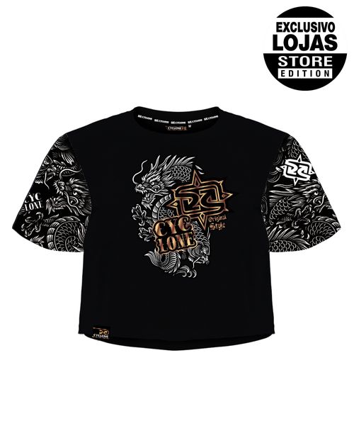 Blusa Cyclone Dif Cropped Full Tattoo Oriental