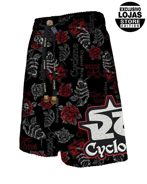 Bermuda Cyclone Veludo Skull Roses