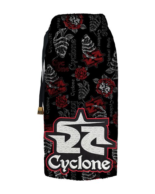 Bermuda Cyclone Veludo Skull Roses