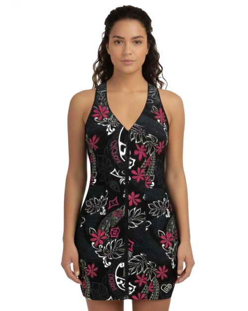 Vestido Cyclone Cotele New Zip Hawaiian Flowers