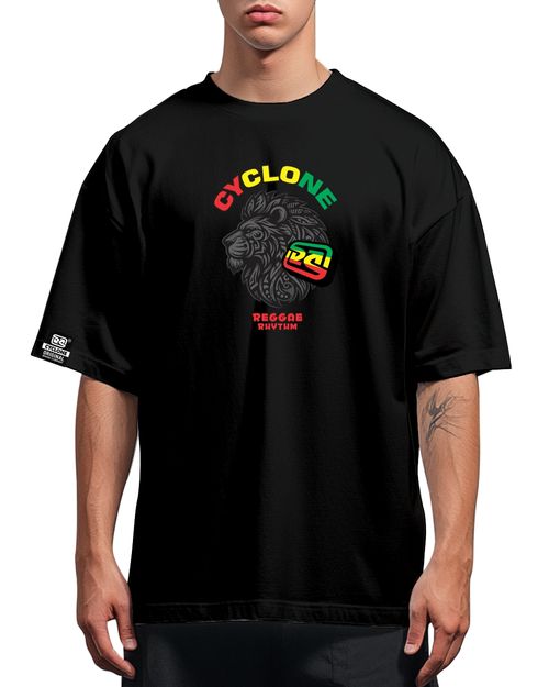 (LANÇAMENTO) Camisa Cyclone Big Oversized Reggae Lion - PRETO