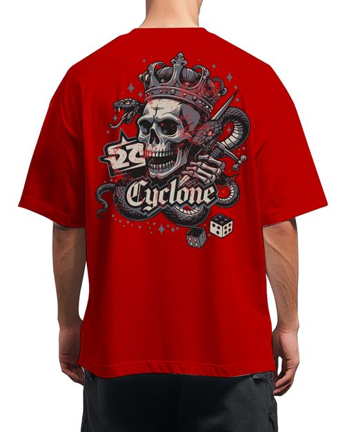 (LANÇAMENTO) Camisa Cyclone Big Oversized Skull - VERMELHO