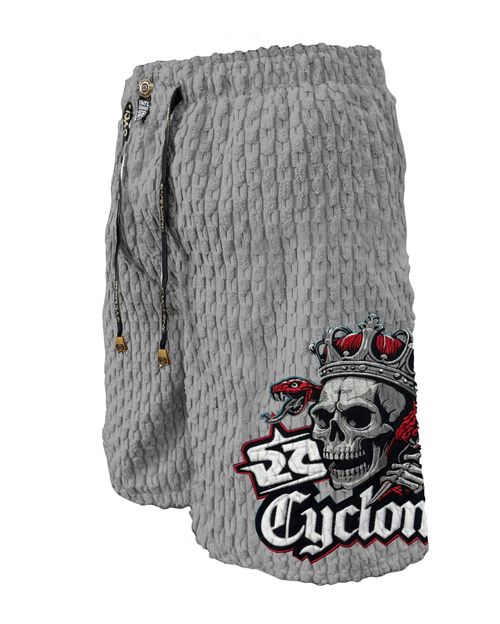 Bermuda Cyclone Veludo Chess Relax Skull Joker - CINZA