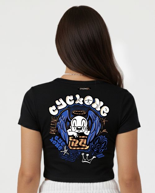 (LANÇAMENTO) Baby Look Cyclone Cropped Urban Angel Metal