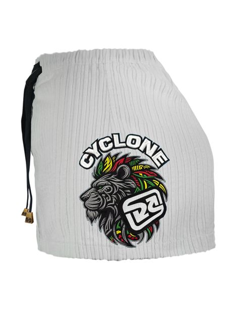(LANÇAMENTO) Saia Cyclone Veludo Relax Reggae Lion - BRANCO