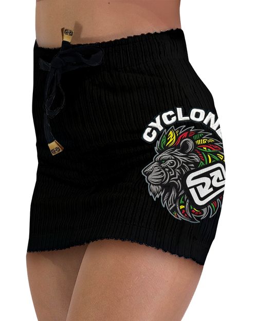 Saia Cyclone Veludo Relax Reggae Lion - PRETO