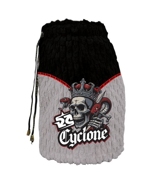 (LANÇAMENTO) Saia Cyclone Veludo Recorte Chess Skull Joker - PRETO