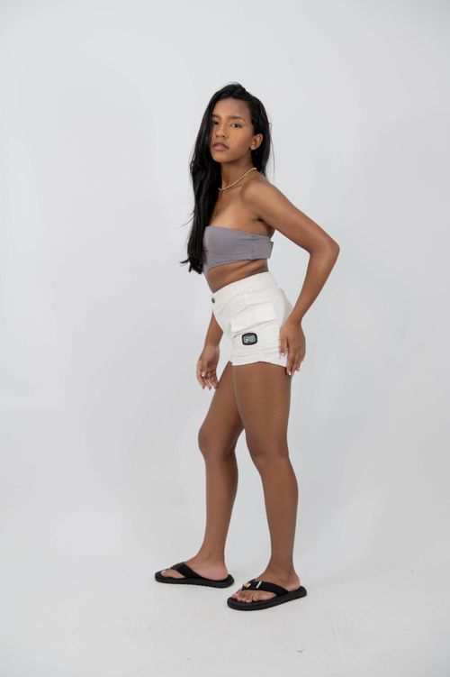 Short Feminino Cyclone Veludo Relax Bolsos Light