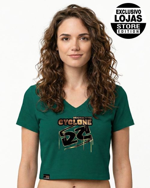 Blusa Cyclone Dif Cropped V Paint Metal