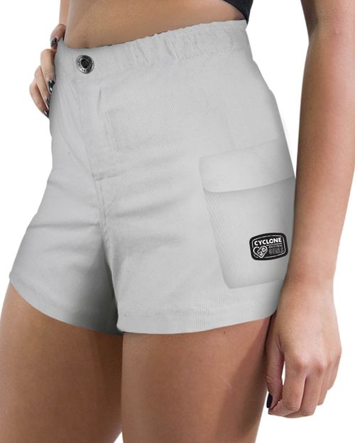 Short Feminino Cyclone Veludo Relax Bolsos Light