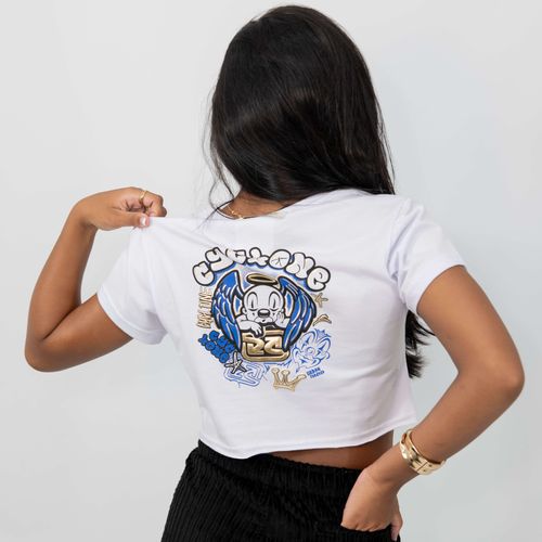 Baby Look Cyclone Cropped Urban Angel Metal - BRANCO