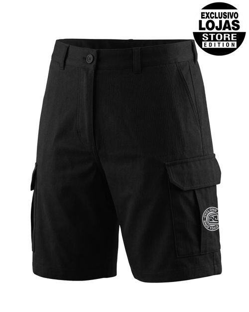 (LANÇAMENTO) Bermuda Cyclone Hibrida Stretch Cargo Termo Logo - PRETO