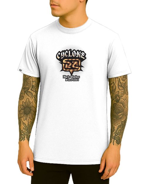 (LANÇAMENTO) Camisa Cyclone Gothic Metal - BRANCO