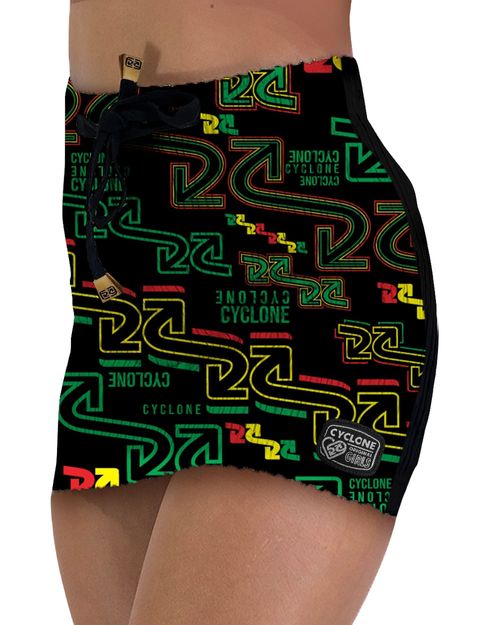 (LANÇAMENTO) Saia Cyclone Veludo Logo Jamaican Heavy