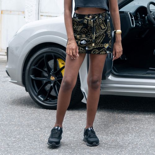 (LANÇAMENTO) Saia Cyclone Veludo Gold Chains Heavy