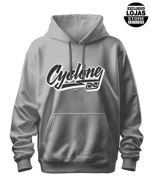 (LANÇAMENTO) Casaco Cyclone Canguru Fechado Assinatura Vintage - MESCLA CLARO
