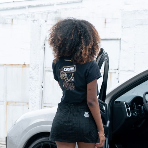 (LANÇAMENTO) Baby Look Cyclone Cropped Gold Chains Metal