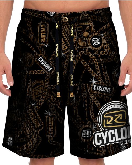 (LANÇAMENTO) Bermuda Cyclone Veludo Gold Chains