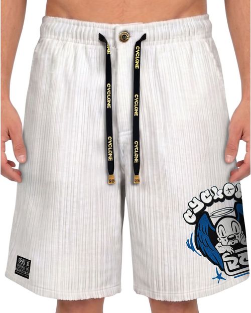 (LANÇAMENTO) Bermuda Cyclone Veludo Relax Urban Angel - BRANCO