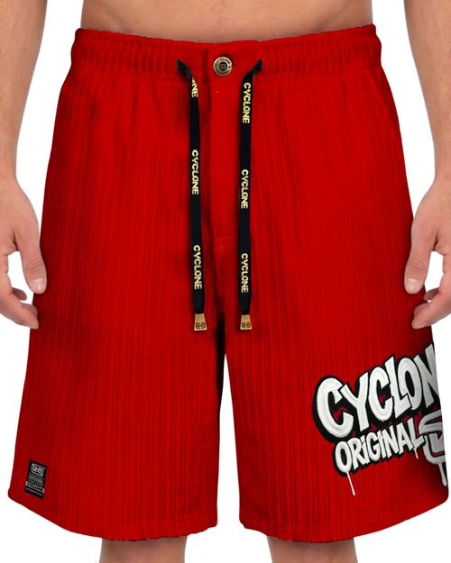 (LANÇAMENTO) Bermuda Cyclone Veludo Relax Ramblock - VERMELHO