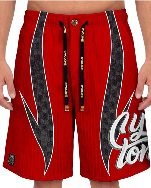 (LANÇAMENTO) Bermuda Cyclone Veludo Recorte Skywave - VERMELHO