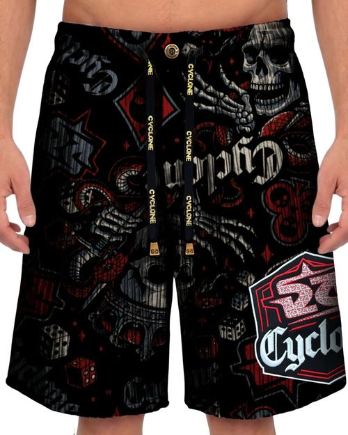 (LANÇAMENTO) Bermuda Cyclone Veludo Skull Joker